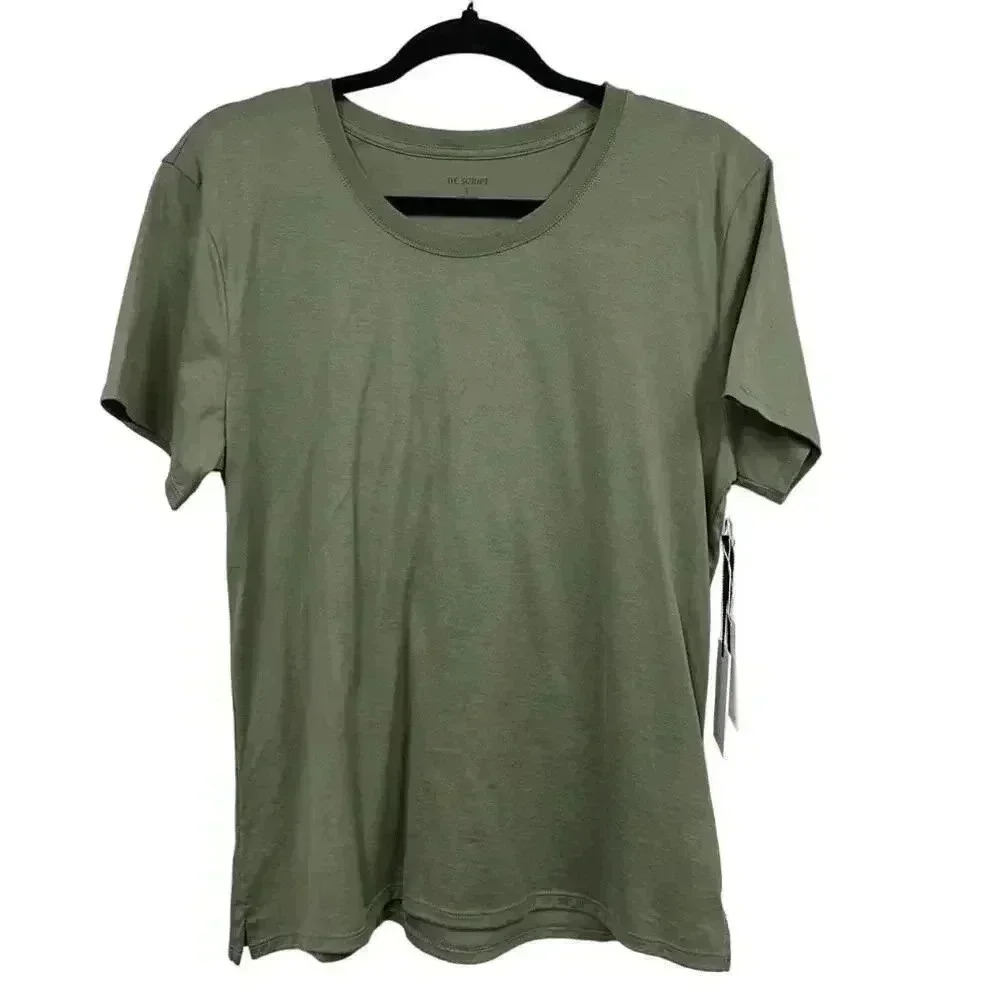 NWT The Script LG $496 Military Green The Lee Tee T-Shirt Mercerized Cotton Crew